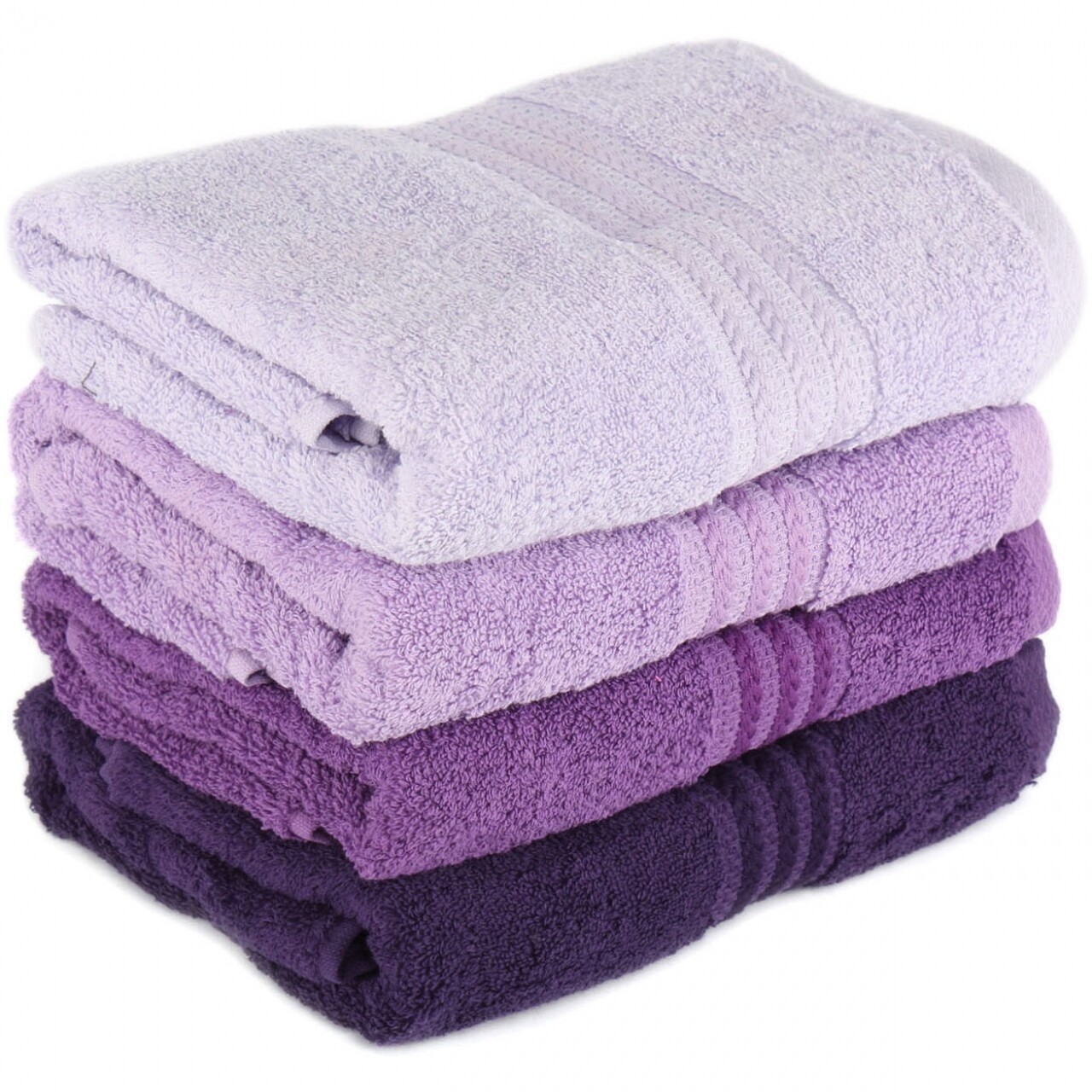 Set 4 prosoape de maini, Hobby, 70x140 cm, 100% bumbac, mov - imagine 4